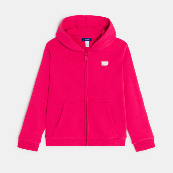 سويت شيرت مع غطاء رأس باللون الأحمر للفتيات